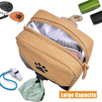 Dog Waste Bag Dispenser Pet Poop Bags Holder for Doggie Waste Bags Dispensers Soft Fabric Zipper Small Doggy Puppy Pouch for Leash Accessory Attachment with Carrier,No-KaqiXFB