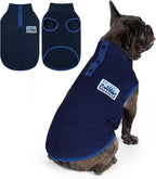 cyeollo Fleece Dog Sweater, Turtleneck Stretchy Sweatshirt Pullover Fleece Jacket Warm Winter Fall Dog Clothes for Medium Dogs Boy Pet Apparel, Navy Blue XL