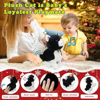 Plush Cat Stuffed Animal Interactive Robot Toy, LED Robotic Cat Barking Meow Kitten Touch Control, Electronic Cat Pet, Robot Kitty Toys, Animated Toy Cats for Girls Baby Kids