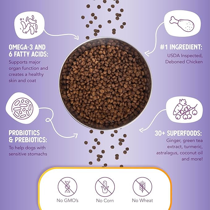 Health Extension Little Bites LITE Dry Dog Food, Chicken & Brown Rice for Toy and Small Breeds, Supports Healthy Weight, Digestion, Coat & Joint Health with Probiotics & Superfoods, 4 lb Bag