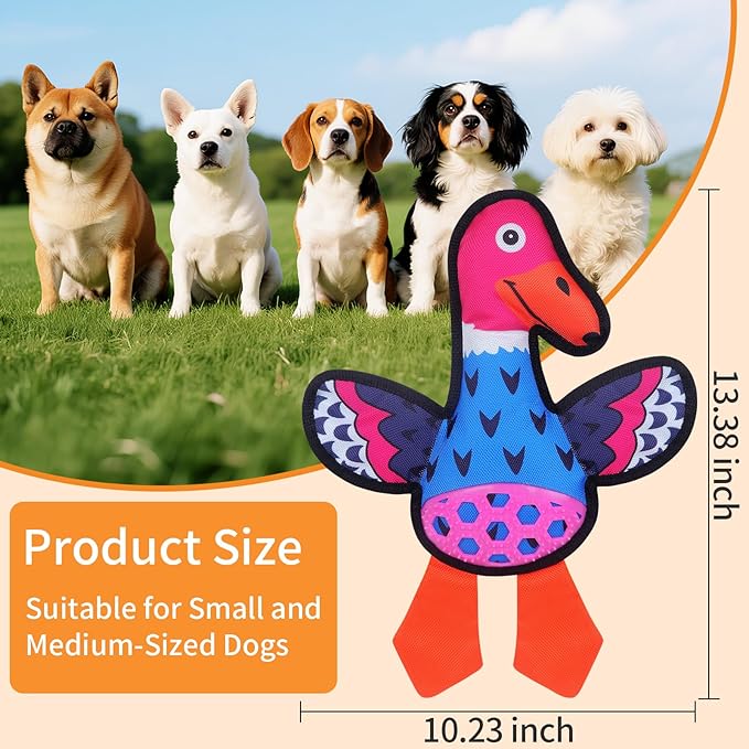 Interactive Squeaky Dog Toys,Crinkle Dog Toy to Keep Them Busy,Colorful Absurd Duck Dog Toys,Fun for Indoor Puppies,Chewing and Playing(Blue)