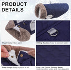BEAUTYZOO Winter Dog Coat with Harness Built in, Warm Dog Puffer Jacket Vest Padded Fleece Cold Weather Coats Windproof Waterproof Snow Jackets Clothes for Small Medium Puppy, Blue XS