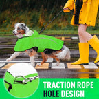 Flashseen Dog Rain Coat, Waterproof Dog Raincoat with Removable Hoodie, Pet Rain Jacket with Reflective Strip, Adjustable Lightweight Dog Hooded Raincoats for Large Dogs
