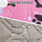 Dog Bed Cover for Pets Blankets Rug Pads for Couch Protection Waterproof Bed Covers Dog Blanket Furniture Protector Reusable Changing Pad (20X30, Red+Black Paw Bone)
