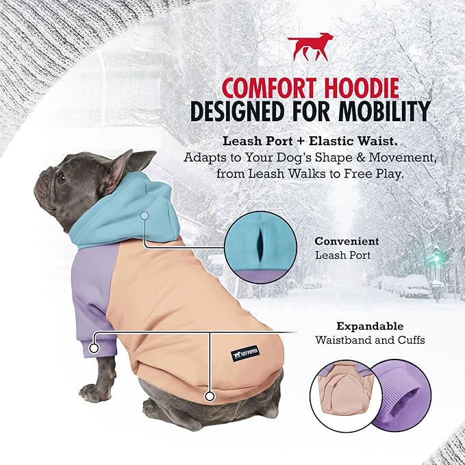 Tuff Pupper Dog Hoodie | Premium Quality 100% Organic Cotton | Ultra Soft Interior for Superior Comfort | Elastic Cuffs & Drawstring for Warmth | Stretch Fit Suitable for All Breeds (Pastel, XXL)