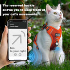 Cat Harness and Leash for Walking, 3 in 1 Adjustable Breathable Soft, Easy to Control Reflective Cat Harness Escape Proof, Cat Products, Orange, XS