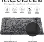 2 Pack Dog Bed for Large Medium Small Dogs,Reversible Rectangle Dog Bed,Washable Orthopedic Durable Sofa Bed for Pet Sleeping Puppy Cat-S-Grey