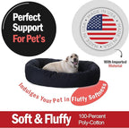 Majestic Pet 52 Inch Bagel Calming Dog Bed Washable – Cozy Soft Round Pet Bed with Spine Support for Dogs to Rest their Head - Fluffy Donut Puppy Bed 52x35x11 (Inch) - X-Large – Black