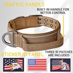 ADITYNA Heavy Duty Dog Collar for Large Dogs - Reflective Collar with Handle for Training, and Walking - Wide, Thick, Tactical, Soft Neoprene Padded