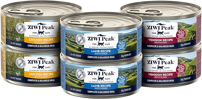 ZIWI Peak Wet Cat Food Variety Pack - Venison, Chicken, and Lamb, 6 Pack (3oz Each)