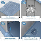 Dog House Outdoor Indoor, Weatherproof Insulated Dog House with Elevated Floor and Air Vents for Small to Medium Dogs,Easy Clean and Assemble (Blue1, 26.18''L × 24.02''W × 25.98''H)