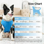 Warm Fleece Dog Coats with Durable Harness Buitl in D-Ring,Waterproof Doggie Jacket for Large Dogs,Dog Vest for Cold Winter,Light Blue XXL