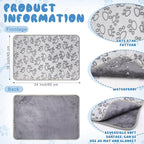 2 Pcs Large Self Warming Cat Pad Self Heating Cat Mat Bed Dog Crate Pet Blankets Thermal Heated Bed Mat for Outdoor Indoor Newborn Kittens Puppies Dog(Paw Print,24 x 18)
