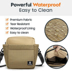 Large Capacity Dog Treat Pouch –Training Treat Bag with Magnetic Pocket, Built-in Poop Bag Holder, Clicker & Collapsible Bowl, Hands-Free Dog Walking Bag for Walking & Puppy Training - Khaki