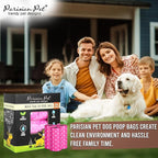 Parisian Pet Ecofriendly Dog Poop Bags Rolls - 320 Count Unscented Poop Bags For Dogs - Leakproof, Extra Thick, 16 Dog Waste Bags Refill Rolls - Polka Dot Pink Doggie Poop Bags - Fits All Dispenser