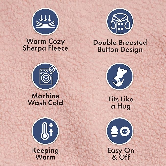 Spark Paws Teddy Dog Sweater, Sherpa Vest with Warm Fleece Lining, Winter Coat Suitable for Small Medium Large XL XXL Breeds - Pink - XL