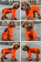 Dogs Waterproof Jacket, Lightweight Waterproof Jacket Reflective Safety Dog Raincoat Windproof Snow-Proof Dog Vest for Small Medium Large Dogs Orange L
