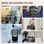 TSA Approved Pet Carrier in Cabin with Foldable Litter Box for Kittens and Small Dogs Fits Pets Up to 15 lbs, Animal Rabbit Puppy Soft Pet Carrier Portable Airline Approved, Travel for Comfort, Black