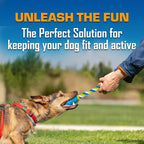 Nerf Dog Toy Gift Set, 3-Piece Set of Outdoor Dog Toys for Tug and Fetch, Includes Classic Squeak Football, 3-Ring Tug and Nitro Blitz Squeak Football