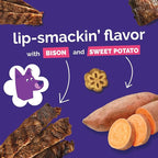 Fruitables Skinny Mini Dog Treats, Healthy Sweet Potato Treat for Dogs, Low Calorie & Delicious, Puppy Training, No Wheat, Corn or Soy, Made in The USA, Grilled Bison Flavor, 12oz