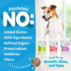 Nutritious All Natural Bulk Dog Treats - Vegan, Fiber-Rich, Human-Grade - All Breeds, Sizes, Ages - Made in New Zealand - Mango, Spinach & Chia - 6pk (108 Dog Treats Bulk)