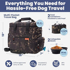 The Original Doggy Bag™ - Complete Dog Travel Bag for Supplies with 2 BPA-Free Travel Dog Bowls & 2 Pet Food Containers - Traveling Kit for Road Trips, Camping, Weekend Away or Doggy Gift - Camo