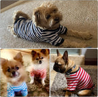 Geyoga 6 Pieces Dog Striped T-Shirt Cotton Breathable Pet Apparel Colorful Puppy Sweatshirt Clothes for Small to Medium Dogs Puppy(S)