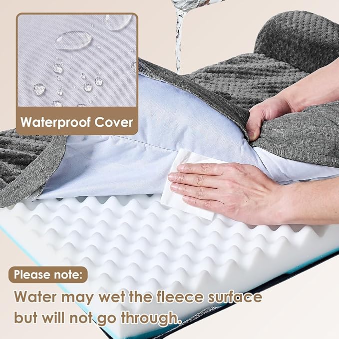 EHEYCIGA Memory Foam Dog Bed Medium Sized Dogs, Waterproof Dog Bed Orthopedic with Washable Removable Cover, Non-Slip Pet Bed Couch for Crate, 30x20x6 Inches, Dark Grey