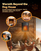Dog House Heater with Thermostat & Smart APP WIFI Remote, 500W Fast Dog House Heaters Outdoor Doghouse, Chicken Coop, Pig Cat House, 41℉/113℉ Adjustable Temp & Timer, Pet Safe Space Electric Warmer