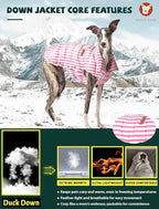 SPACE LION Dog Puffer Jacket, Down Winter Coat, Durable Outdoor Coat for Cold and Windy Conditions, Waterproof, Lightweight Jacket, Adjustable Fit for Small, Medium, Large Dogs(Pink,10/S)