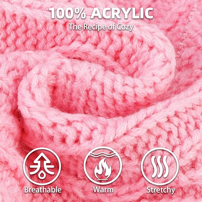 PUPTECK Dog Sweater, Turtleneck Warm Knitted Pullover Coat, Thick Cable Knitwear Clothes in Winter, Pet Apparel Outfits for Small Medium Dogs, for Cold Weather Indoor & Outdoor, Pink XS
