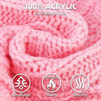 PUPTECK Dog Sweater, Turtleneck Warm Knitted Pullover Coat, Thick Cable Knitwear Clothes in Winter, Pet Apparel Outfits for Large Dogs, for Cold Weather Indoor & Outdoor, Pink L