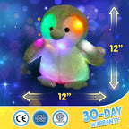 Houwsbaby 12'' LED Light Up Penguin Stuffed Animal Plush Toy for Kids Night Light Glowing and Huggable Soft Plush Toy Present for Kids Baby Boys Girls Birthday Festival Christmas