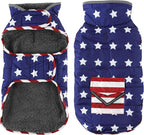 Dog Coat, Waterproof Dog Winter Jacket with Pocket, Reflective Adjustable Pet Snow Vest, Warm Cozy Fleece Sweater for Small Medium Extra Large Dogs - American Flag, 2XL