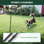 FXW TugPal Flex Outdoor Tug of War Toy for Dog,Interactive Exercise Game with Spring-Top Rod for Yard,47 inch for Medium Dogs up to 60 lbs| Safe Design & Rustproof Base,│Patent Pending