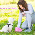 Teling 3000 Count Dog Poop Bags Pet Waste Bags for Poop with 3 Dispensers for Home, Outdoor, Puppy Walking, and Travel, 12 x 8.6 Inch(Hot Pink)