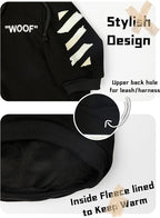 ChoChoCho Woof Dog Hoodie, Designer Dog Hoodies for Small Medium Large Breeds, Art Collection Dog Sweatshirts, Street Drawstring Hoodies Outfit Clothes for Puppy Puppies (M, Tape Arrows)