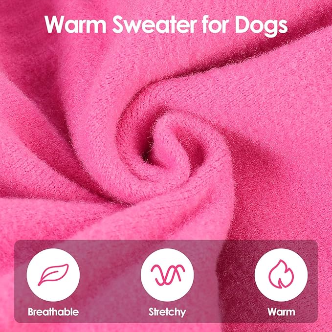 SUNFURA Hair Sticky Cat Clothes, Cat Sweater for Cats Only, 4-Legged Fleece Sweaters Kitten Pajamas Reduce Shedding Fur, Warm Pullover Shirts for Cats, Pink L