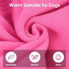 SUNFURA Hair Sticky Cat Clothes, Cat Sweater for Cats Only, 4-Legged Fleece Sweaters Kitten Pajamas Reduce Shedding Fur, Warm Pullover Shirts for Cats, Pink L