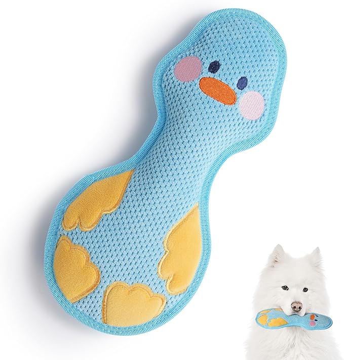 Duck Squeaky Dog Toy, New 2025 Indestructible Dog Toy for Aggressive Chewers, Stuffed Toy with Two Tough Layers, Interactive Tug Training to Keep Them Busy, Blue