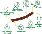 Lucky Premium Treats Lucky Shorty Slims - Sweet Potato and Chicken Jerky Dog Treats, Crunchy Dog Chew Sticks with Real Chicken and Sweet Potato for Small to Large Dogs (29 Count)