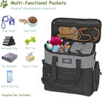 WOLT Dog Travel Bag Dog Bag for Traveling and Supplies with 2 Collapsible Bowls, 2 Food Containers, 1 Place Mat, Grey