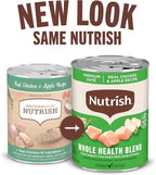 Nutrish Premium Paté Wet Dog Food, Real Chicken & Apple Recipe Whole Health Blend, 13 oz. Can, 12 Count (Rachael Ray)