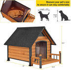 Dog House Outdoor, Insulated Dog Kennel Outside for Large Breed, 50.87" L Weatherproof Large Dog Shelter with Anti-Chewing Iron Frame (Brown, 45" D x 32.9" W x 32.6" H)