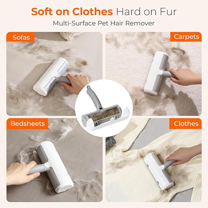 Reusable Lint Roller for Cats and Dogs - Pet Hair Remover for Laundry, Extra Sticky Dog Brush and Broom Alternative, Pet Hair Remover Gloves Style Lint Rollers