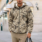 Men's Camouflage Hunting Fleece Lined Hoodie Camo Jackets Zip Up Long Sleeve Casual Winter Coats Hood Outerwear