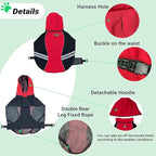 Dog Raincoat for Medium Large Extra Large Dogs, Waterproof Rain Jacket with Reflective Strap, Lightweight Hoodies Full-Body Coverage Dry Clothes (2XL, Red)