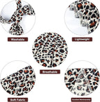 E-Clover Dog Bandanas & Matching Scrunchie Set Leopard Dog Bandana Bibs Washable Kerchief Scarf for Puppy Small Dogs & Owner