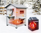 Rockever Plastic Outdoor Cat House with Insulated Liner, 100% Insulated Outdoor Cat Houses for Winter, Waterproof 2 Story Outside Cat Shelter, Clean and Assemble Easily-White