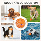 Interactive Dog Toys Dog Ball,Durable Motion Activated Automatic Rolling Toys for Medium/Large Dogs,Automatic Moving, Bouncing,and Rotating,E-TPU Material, IP54 Waterproof (Orange)